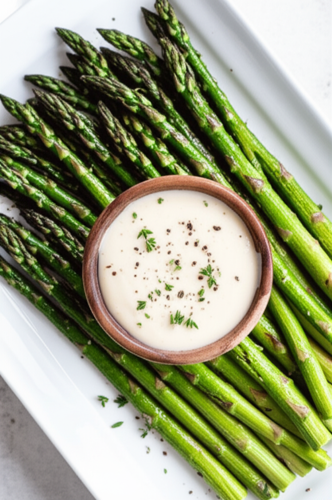 Asparagus With Lemon Caper Dipping Sauce image